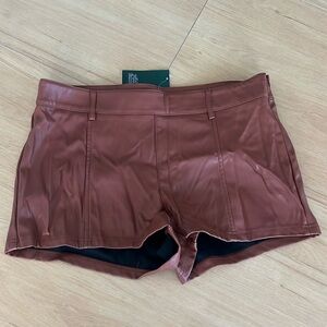 Target Wild Fable Brown Leather Shorts